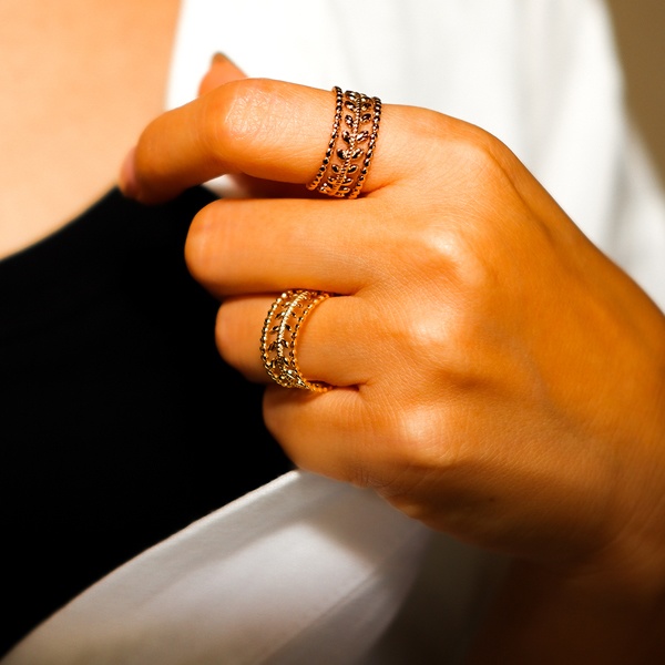 ボヘミアンリゾート リング イヤカフ 2Way 指輪 ステンレス 金属アレルギー対応 mnk21