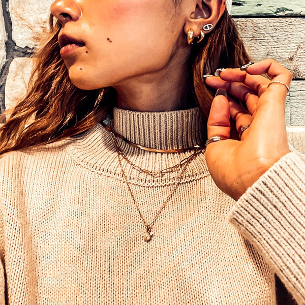 ハワイアンジュエリー ネックレス スクロール 2way メンズ レディース gps81255ステンレス