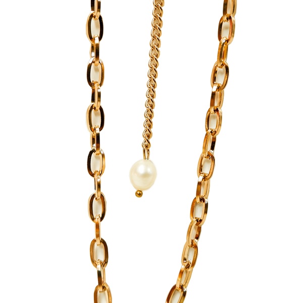 ボヘミアンリゾート 2連 ネックレス パール ステンレス 金属アレルギー mnk02対応 インスタ