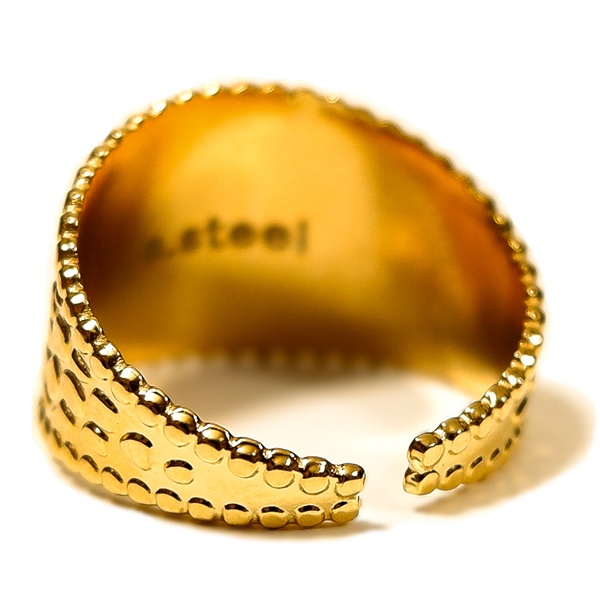 ボヘミアンリゾート リング クロコダイル フリーサイズ 指輪 ステンレス 金属アレルギー対応 mnk23