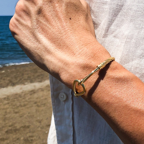 ハワイアンジュエリー バングル フィッシュフック 針 金属アレルギー対応 サージカル ステンレス gbg8174