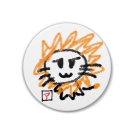 アーリスさん手描きライオンさん缶バッチ