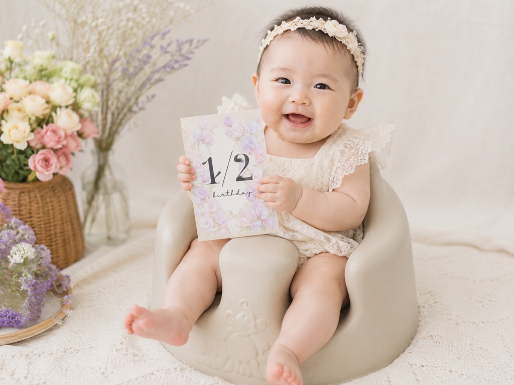 お花いっぱい!月齢フォトカードセット|フォトグラファー監修・撮影のコツ付き