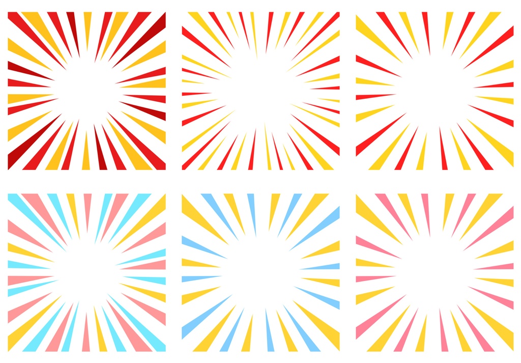 【商用利用可能】カラフル集中線25セット