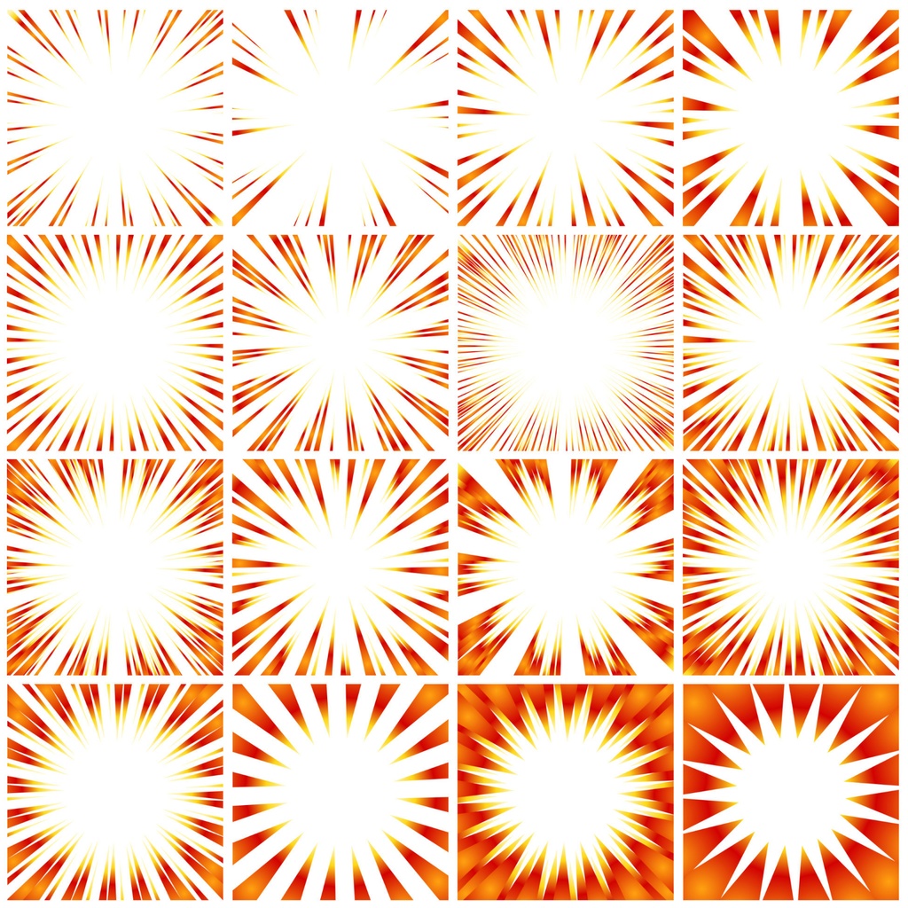 【商用利用可能】グラデーション集中線vol.1 赤・紫 120個セット