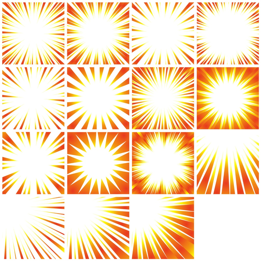 【商用利用可能】グラデーション集中線vol.1 赤・紫 120個セット