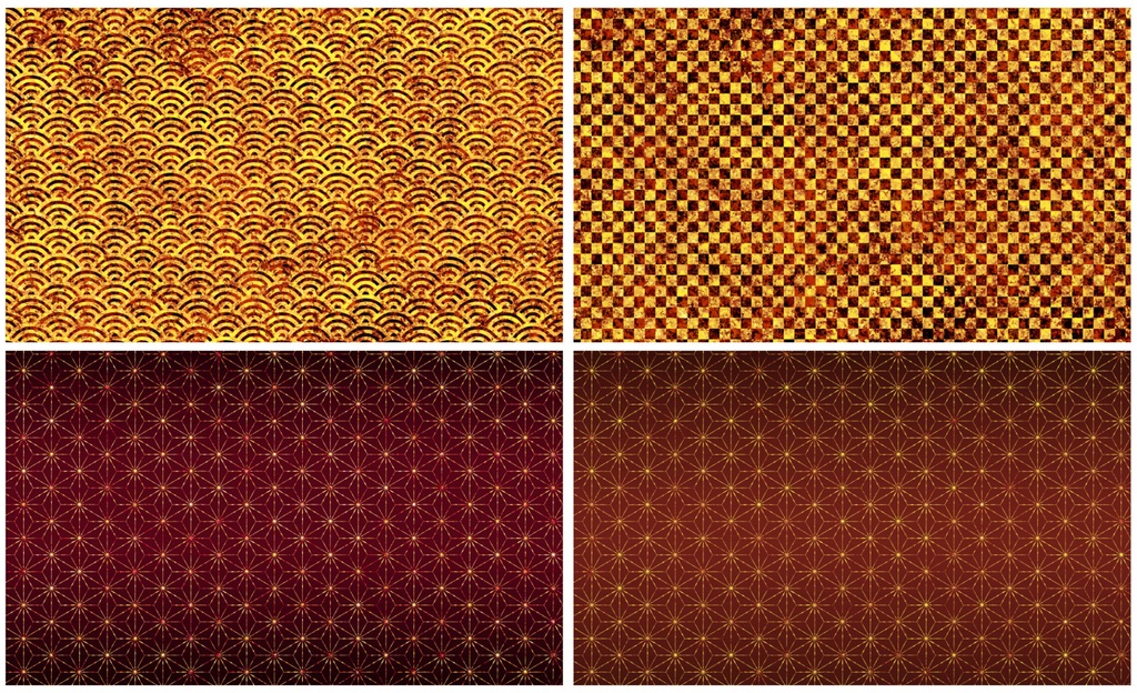 【商用利用可能】キラキラ和柄画像素材22枚セット