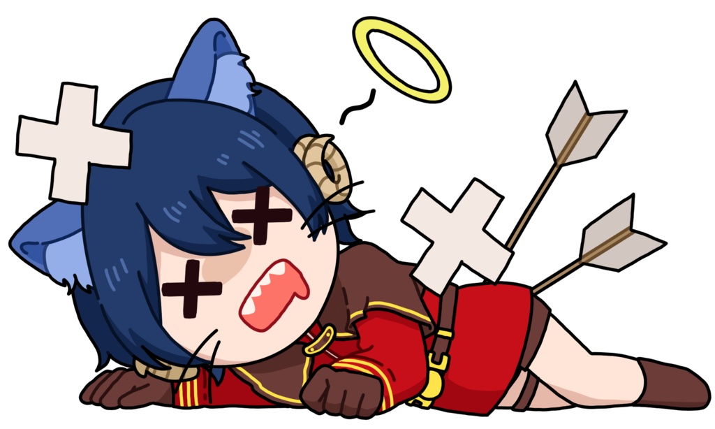 ばたんきゅ~(´×д×`)