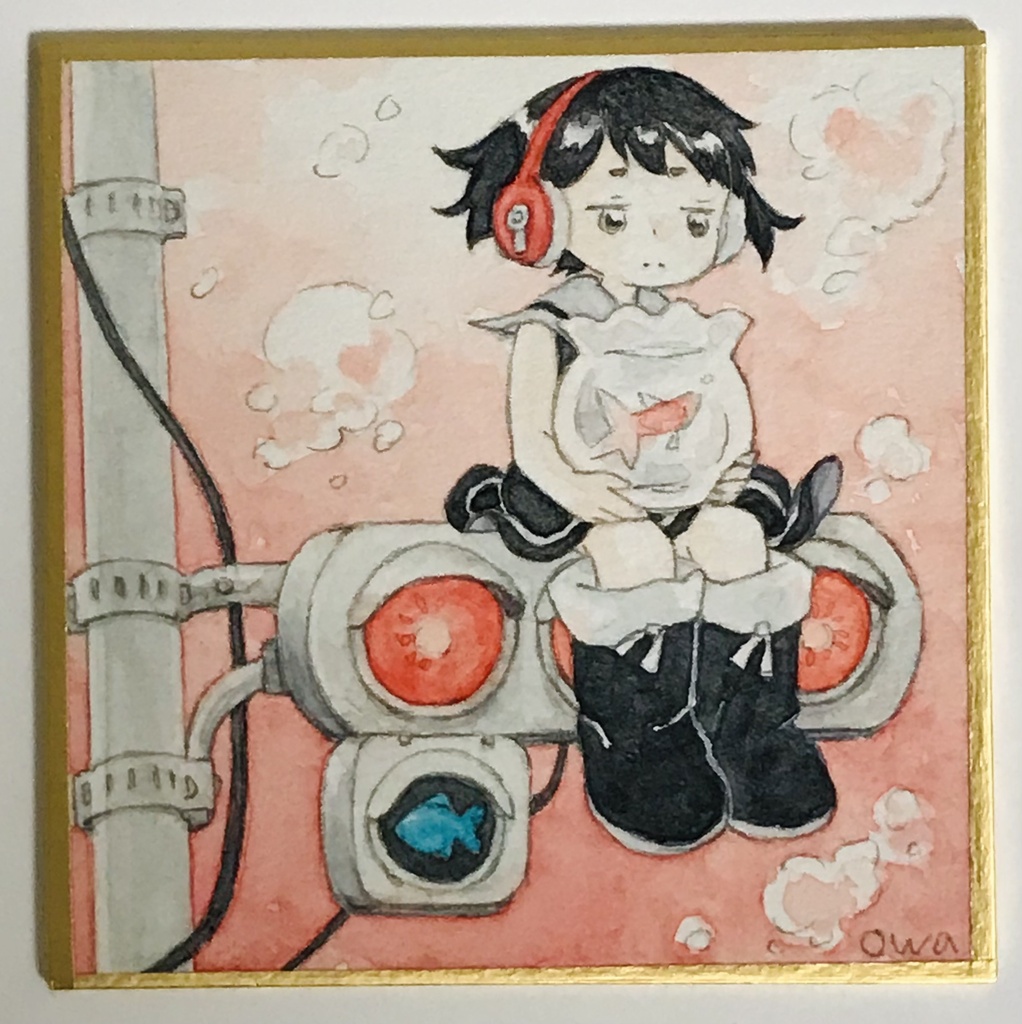 ミニ原画「赤信号」