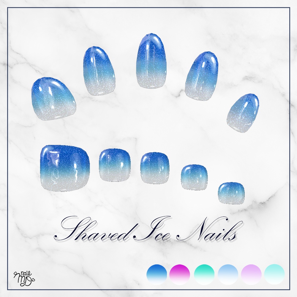 【MDollnail対応】かき氷風ネイルVol.1【VRChat向け】