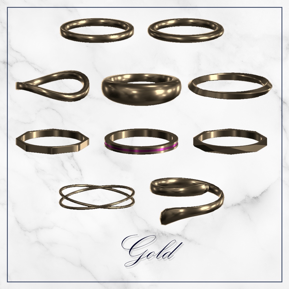 シンプルリングコレクション10点セット【VRChat向け】