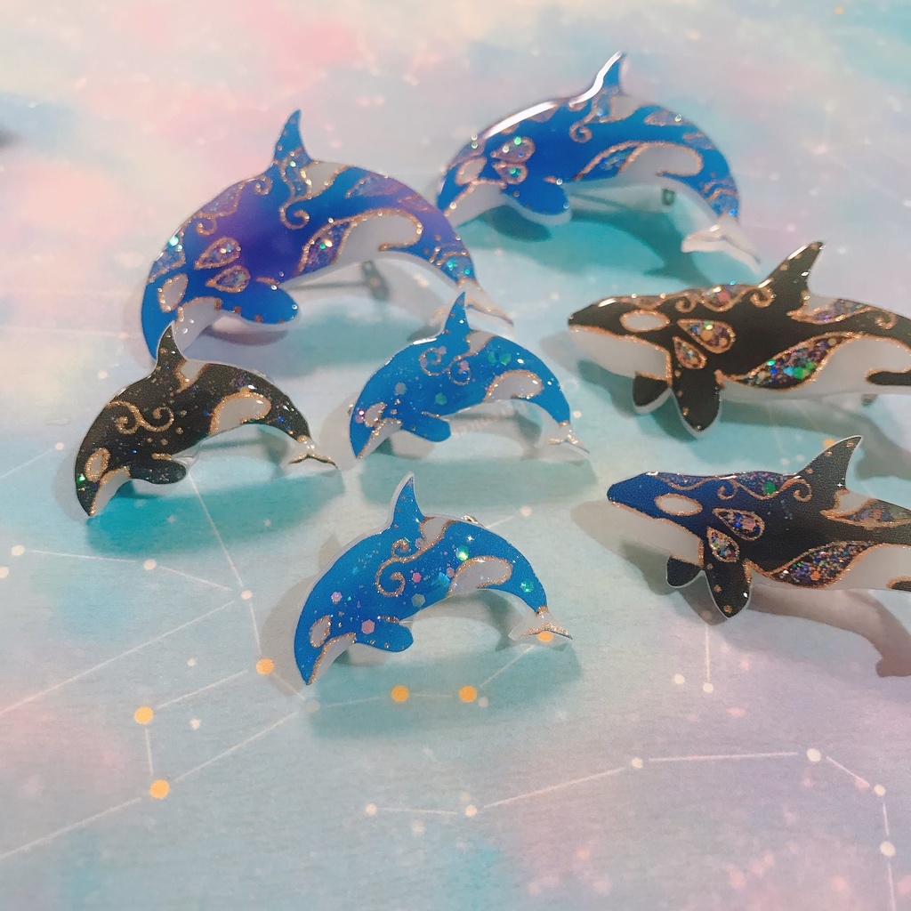 シャチのミニブローチ バッジ あやる Booth