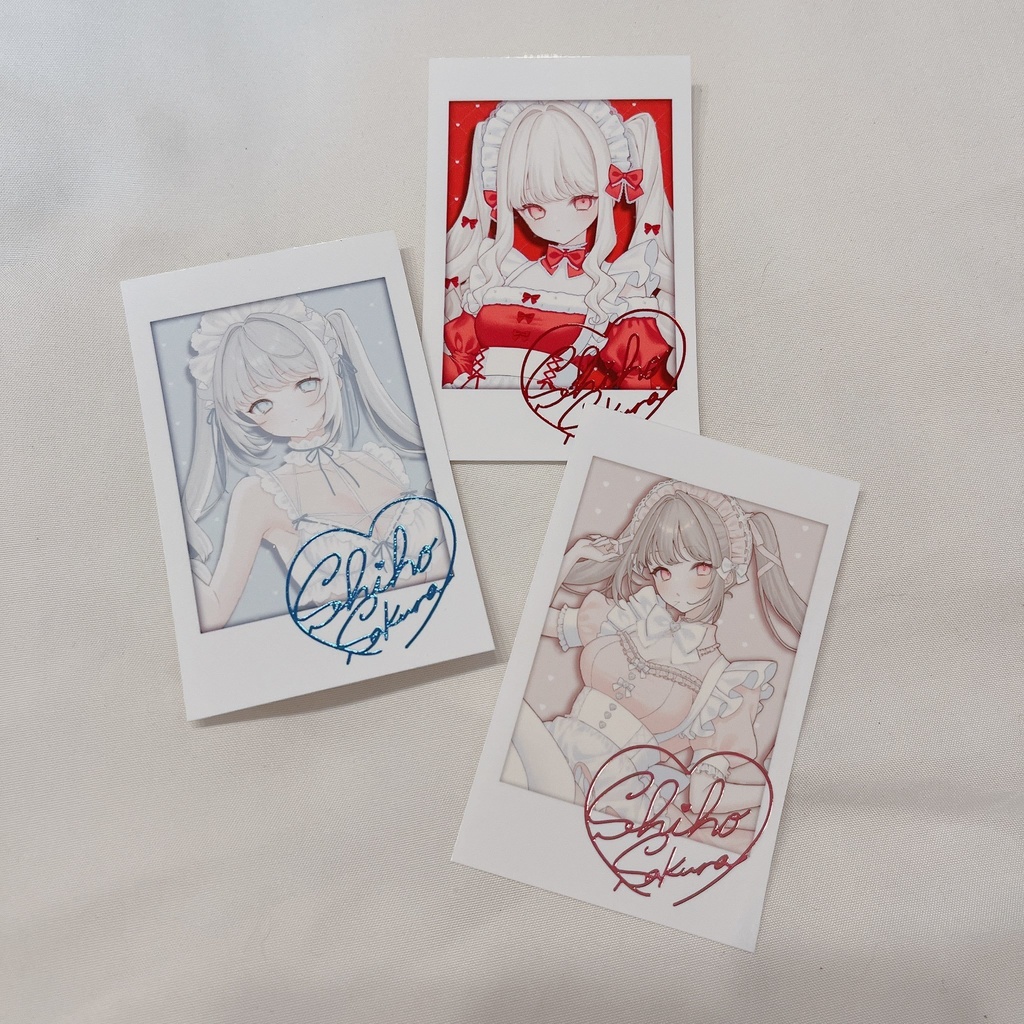 箔押しサイン入りチェキ風カード