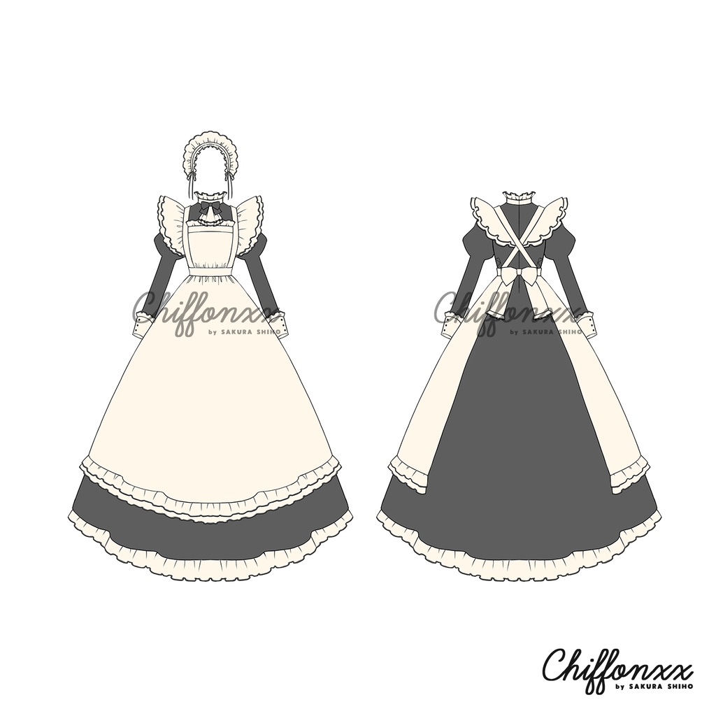 Chiffonxxオリジナルメイド服「 OYSTER WHITE 」