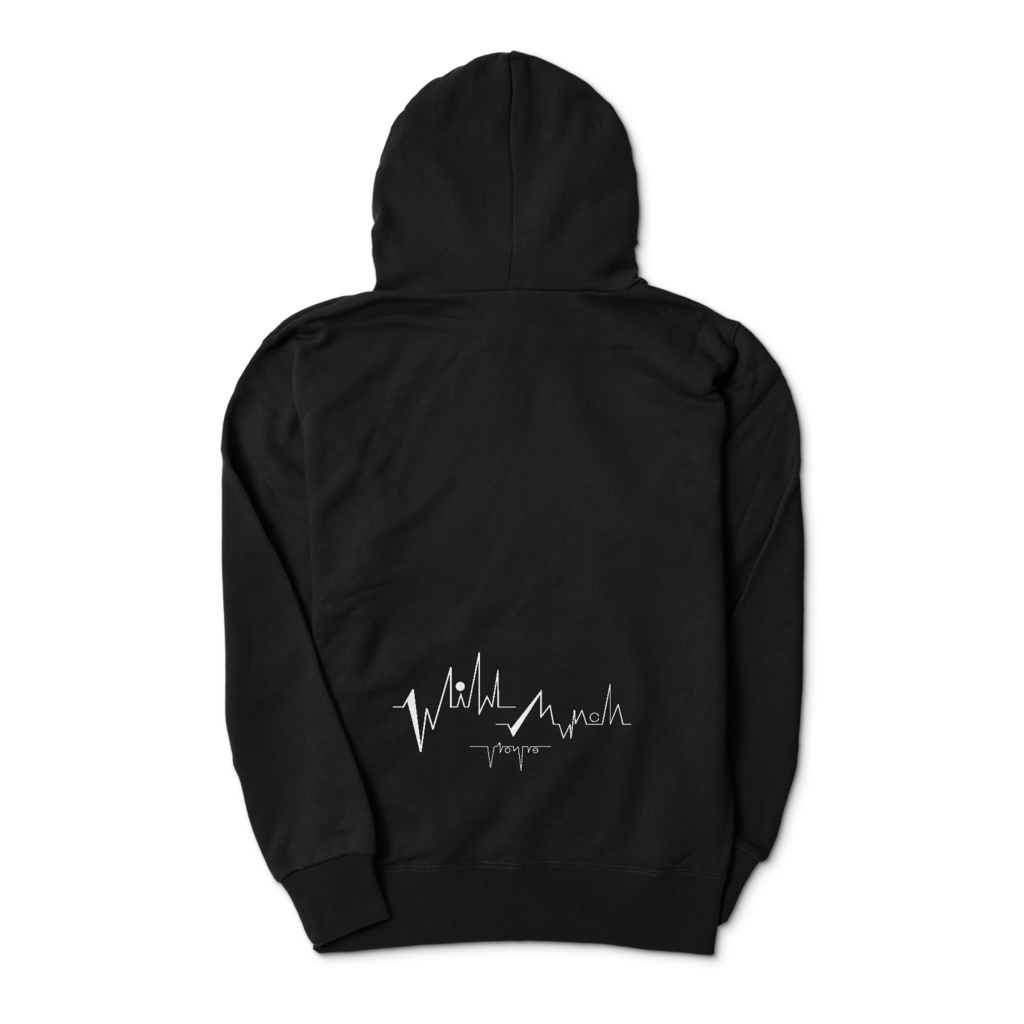 劇団オリジナルジップパーカー 心電図風 (背面のみ / 黒)