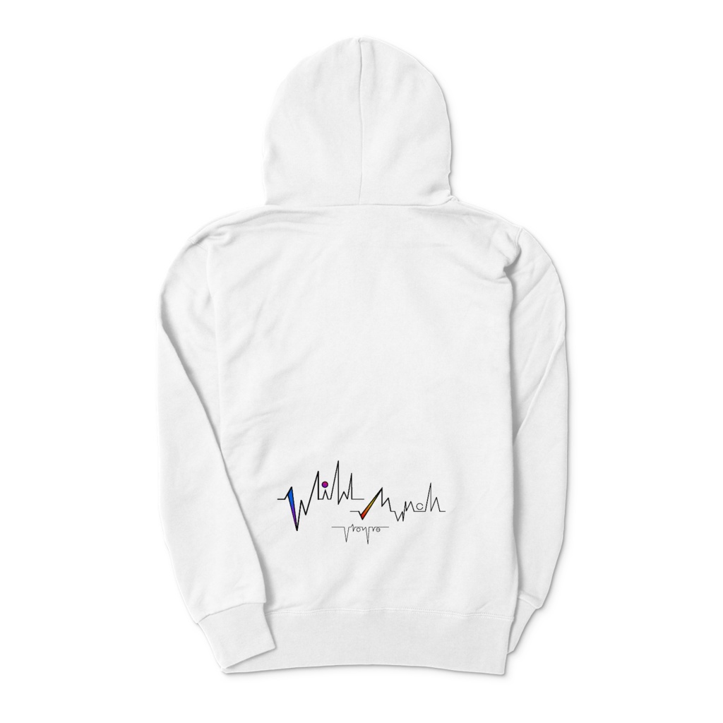 劇団オリジナルジップパーカー 心電図風 (両面 / 白)