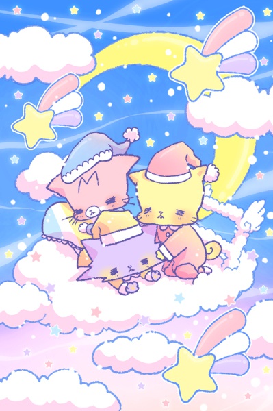 おにゃんこポストカード【おやすみファンタジー】