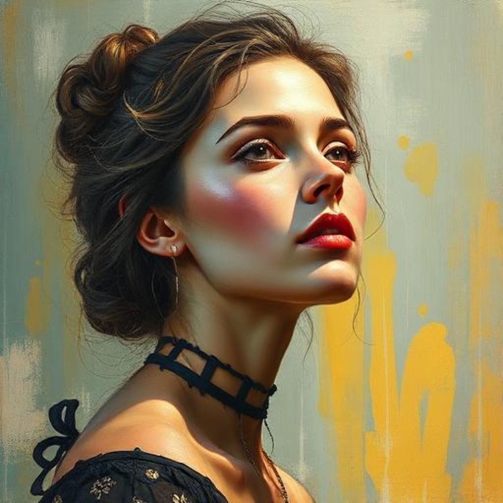 凛とした横顔｜クラシカル女性イラスト