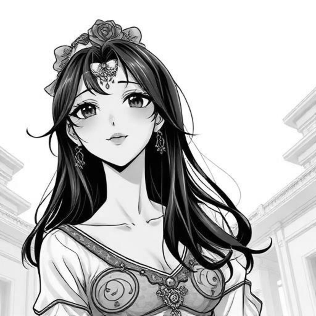 花飾りの女性