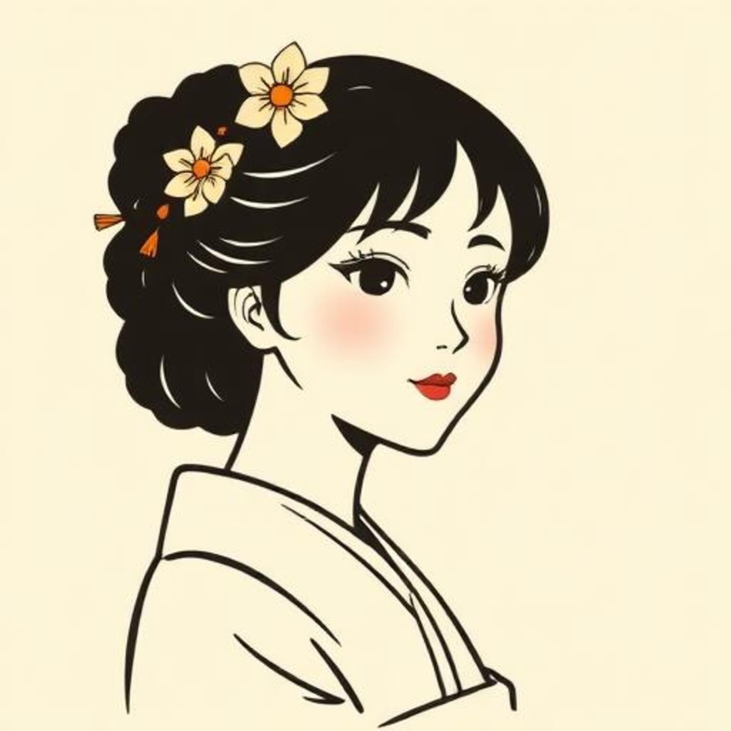 花飾りの和装アイコン