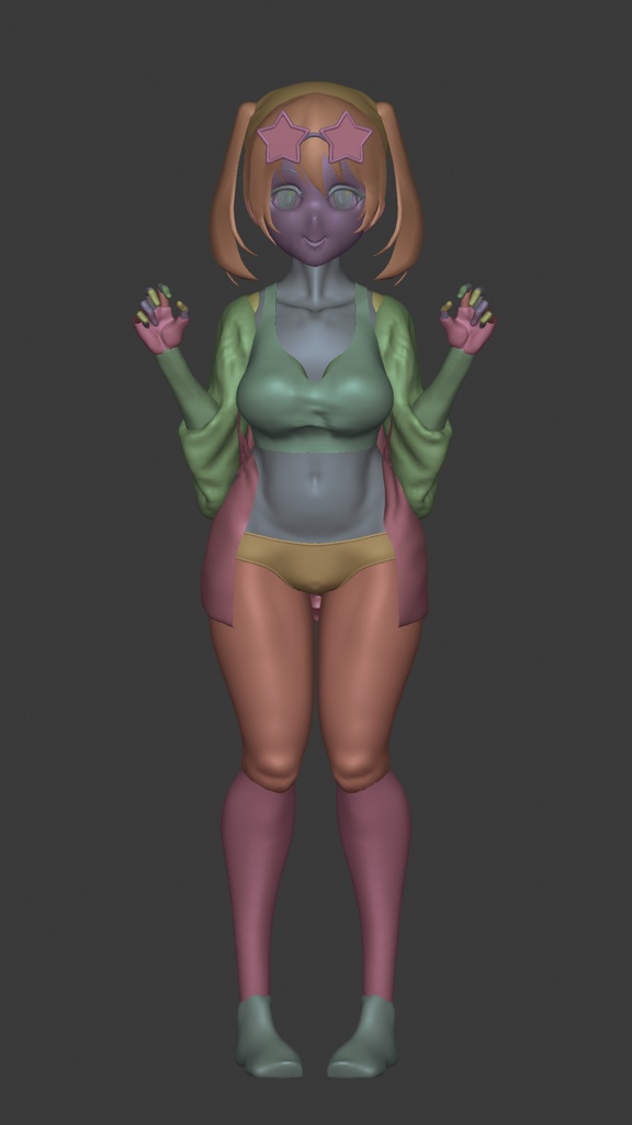 女の子キャラ3Dモデルデータ【Blender】