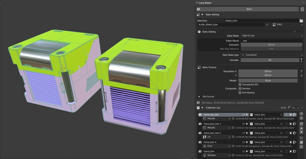 【Lazy Baker】コレクションごとに一括ベイクするアドオン【Blenderアドオン】