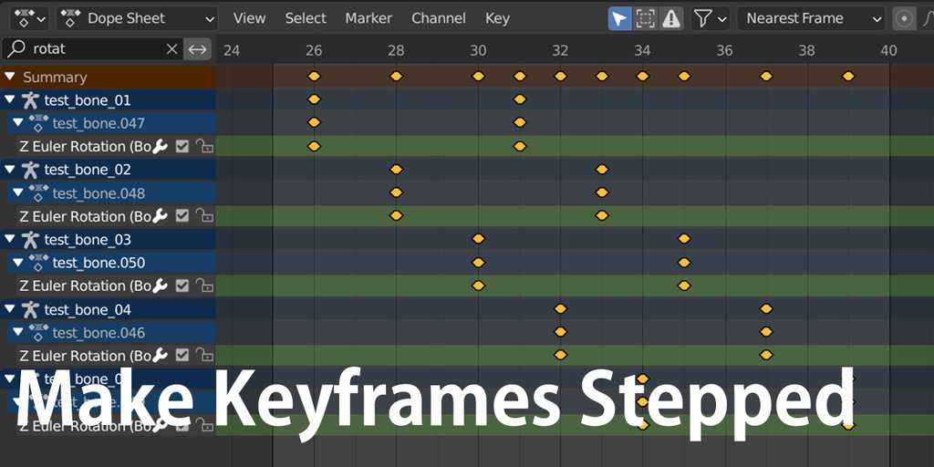 【Lazy KeySet】キーフレームのステップ化やFカーブ編集を補助するアドオン【Blenderアドオン】