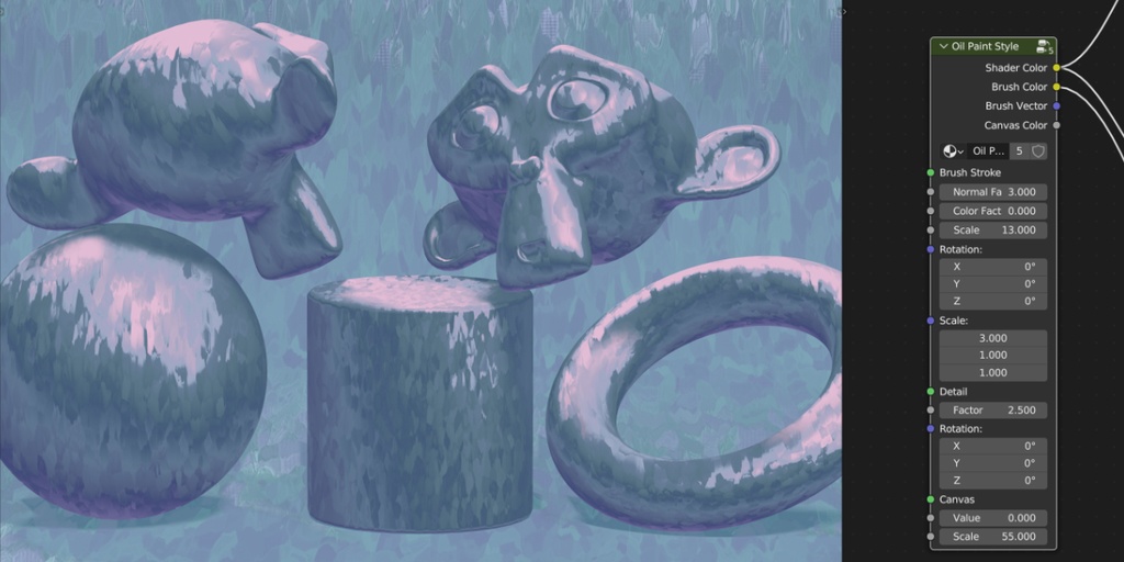 油彩ペイント風シェーダー【Blender】