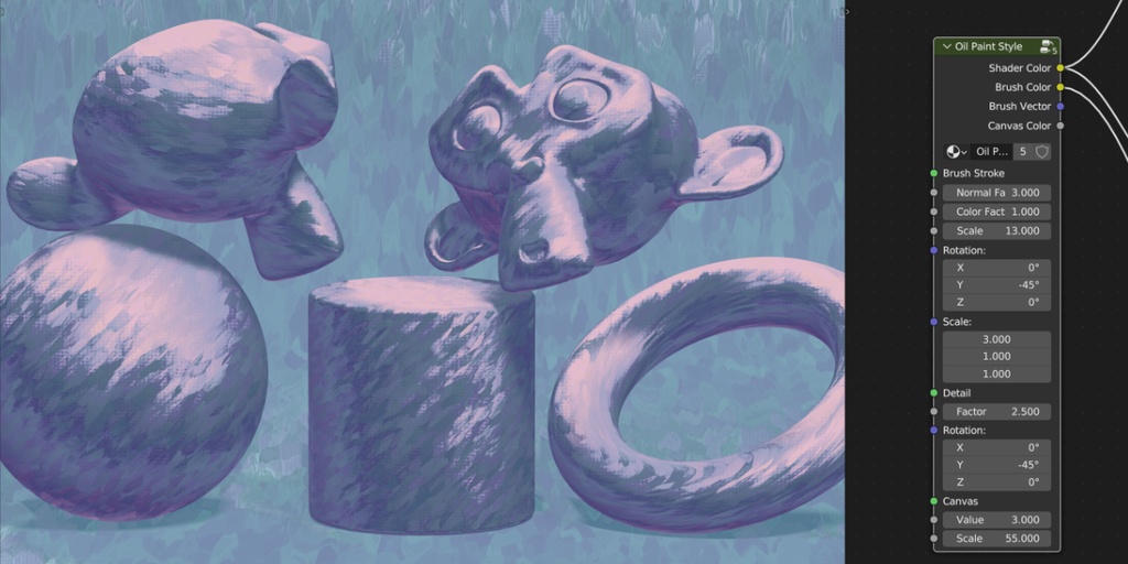 油彩ペイント風シェーダー【Blender】