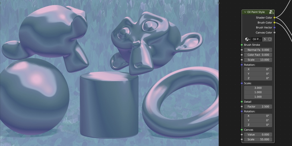 油彩ペイント風シェーダー【Blender】