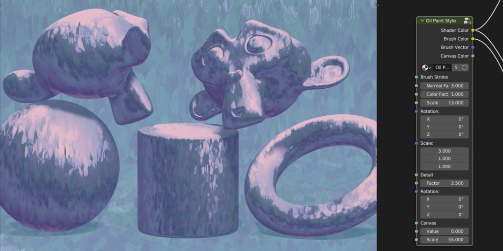 油彩ペイント風シェーダー【Blender】