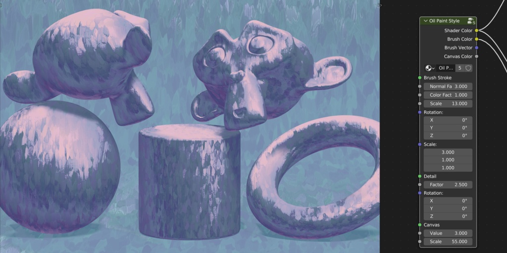 油彩ペイント風シェーダー【Blender】