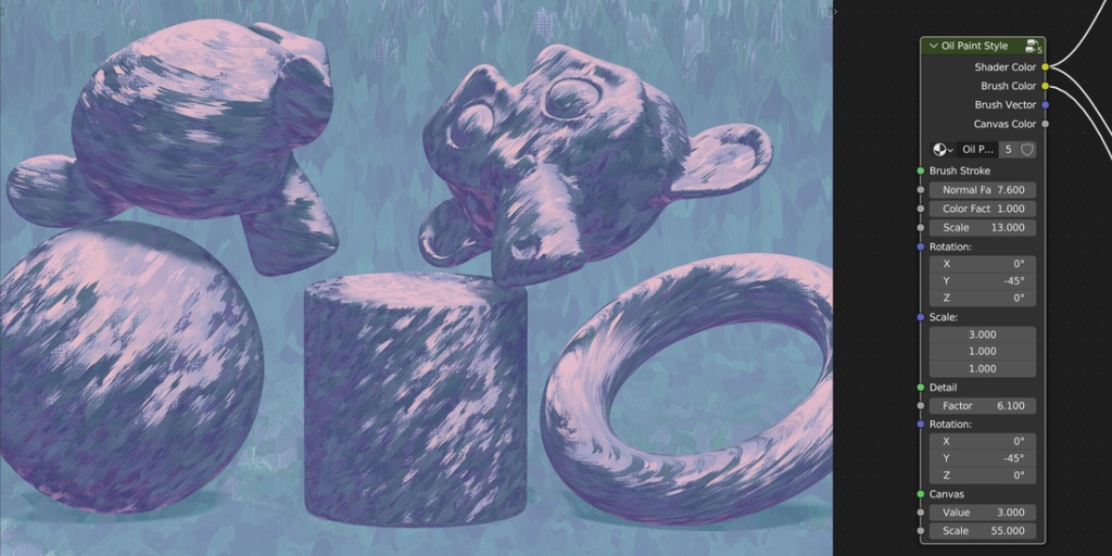 油彩ペイント風シェーダー【Blender】