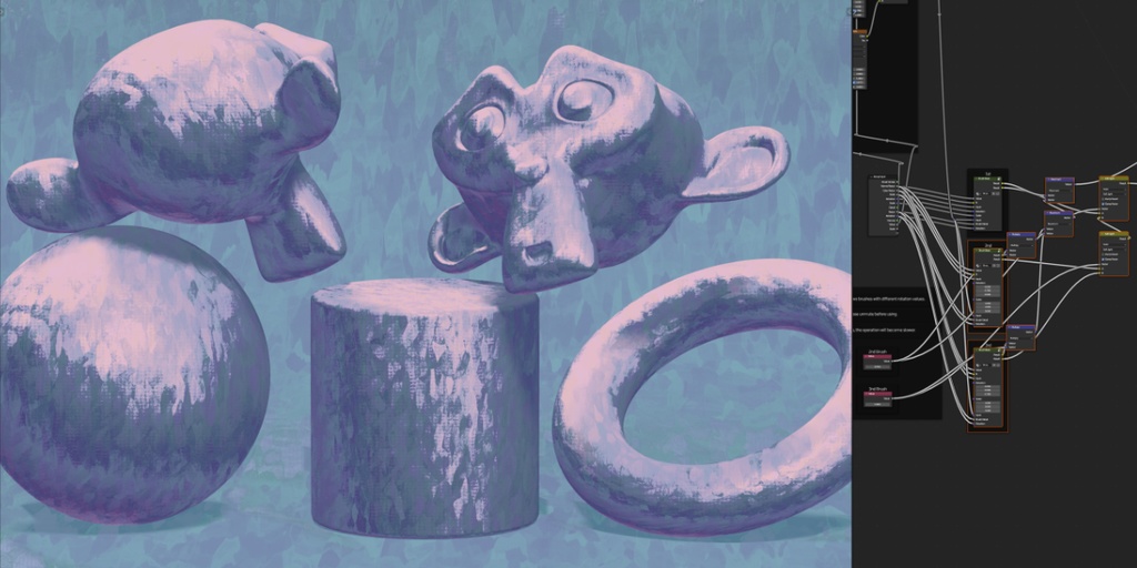 油彩ペイント風シェーダー【Blender】