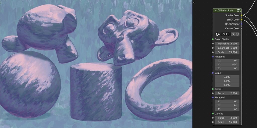 油彩ペイント風シェーダー【Blender】