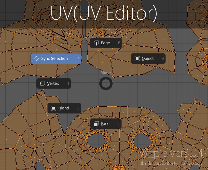 【w_pie】よく使う機能を分類ごとにまとめたパイメニューアドオン【Blenderアドオン】