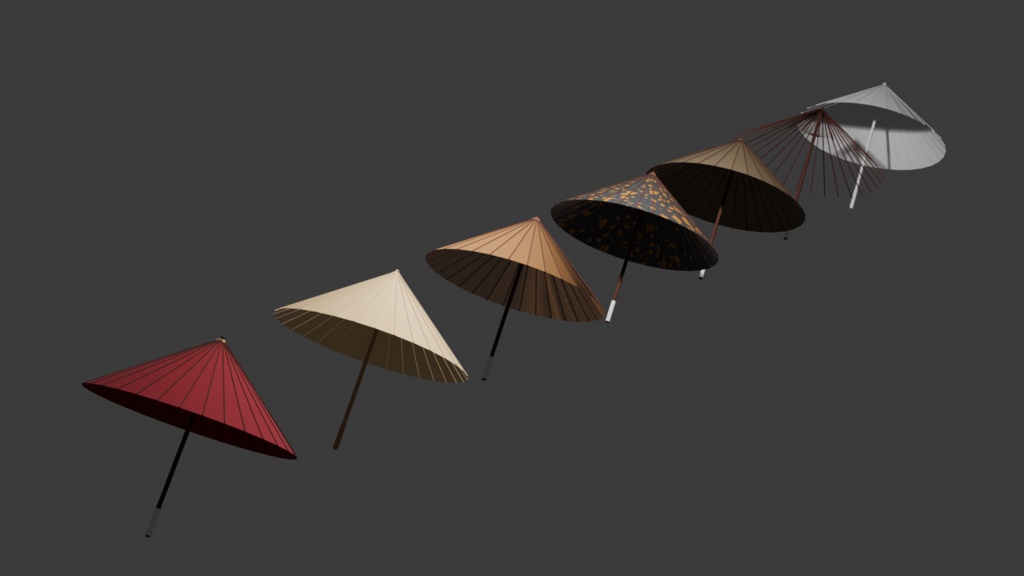 低ポリ和傘(無料）