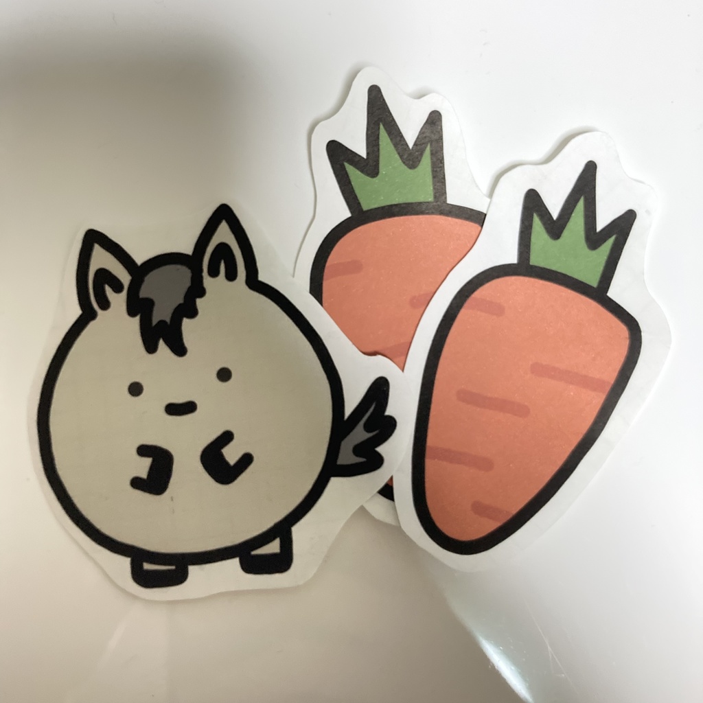 うまとにんじん　フレークシール　全5種5枚入り