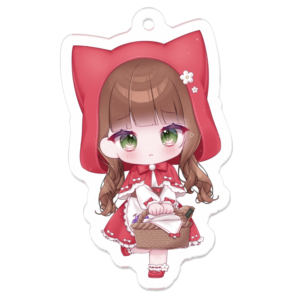 鶯きなこアクリルキーホルダー(赤ずきんver)