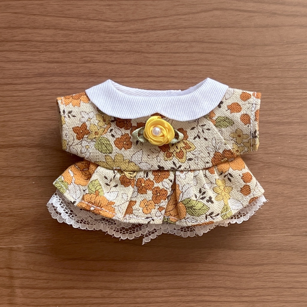 【匿名配送】〈プライズ16㎝ぬい・無属性10㎝共通〉花柄のワンピース