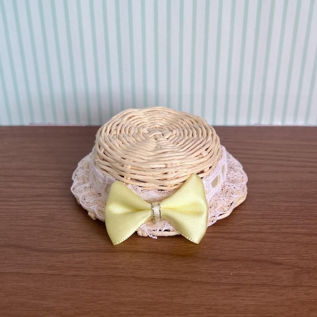 【匿名配送】〈オビツ11・ねんどろいどどーる〉ふりふりリボンのカンカン帽