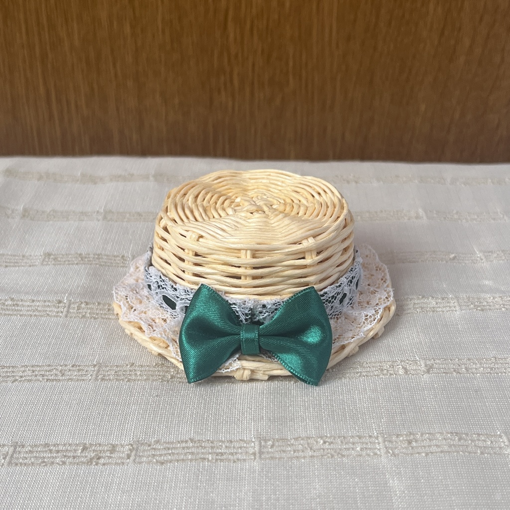 【匿名配送】〈オビツ11・ねんどろいどどーる〉ふりふりリボンのカンカン帽