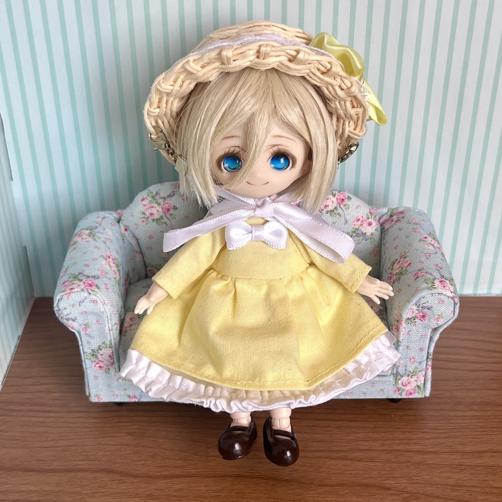 【匿名配送】〈オビツ11・ねんどろいどどーる〉ふりふりリボンのカンカン帽