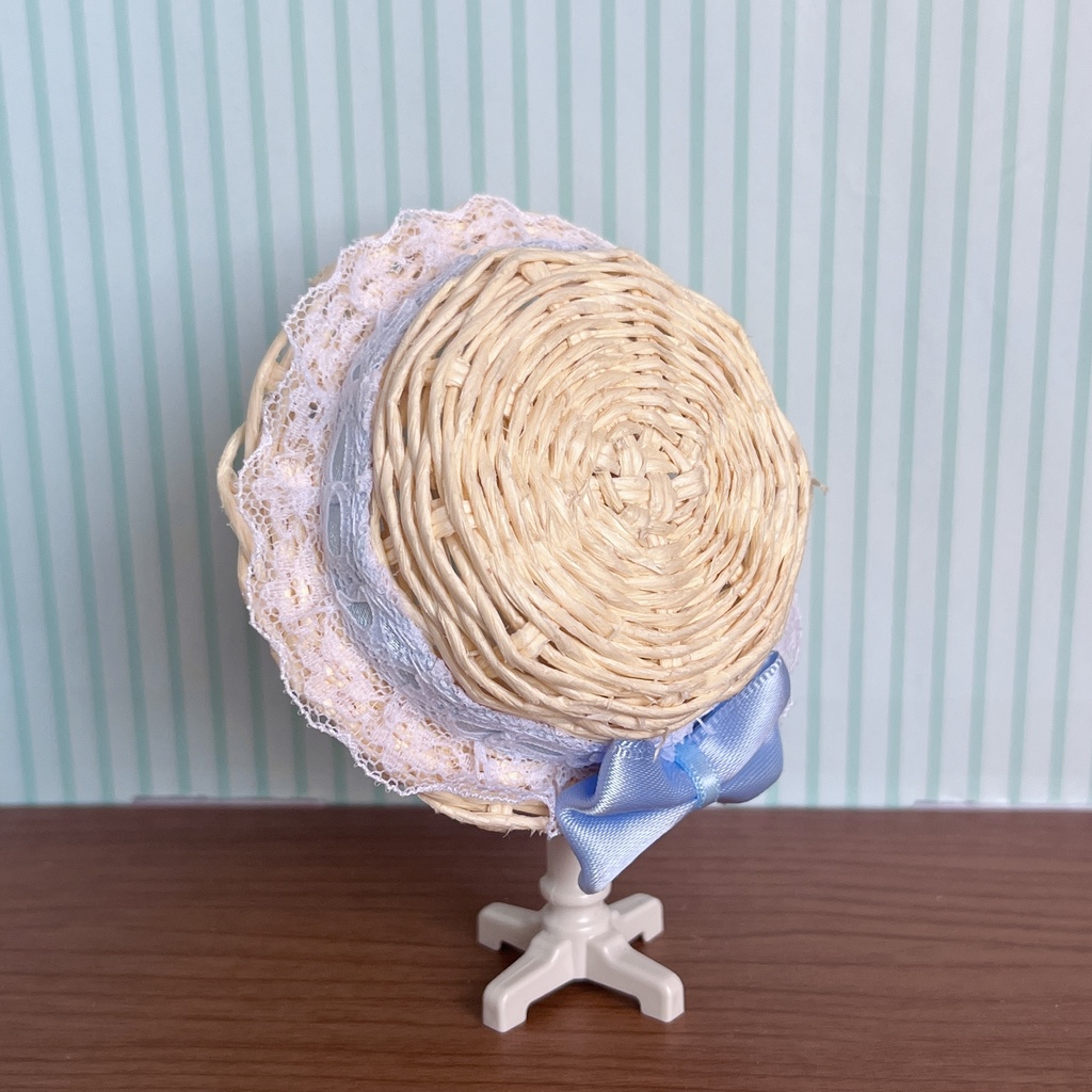 【匿名配送】〈オビツ11・ねんどろいどどーる〉ふりふりリボンのカンカン帽