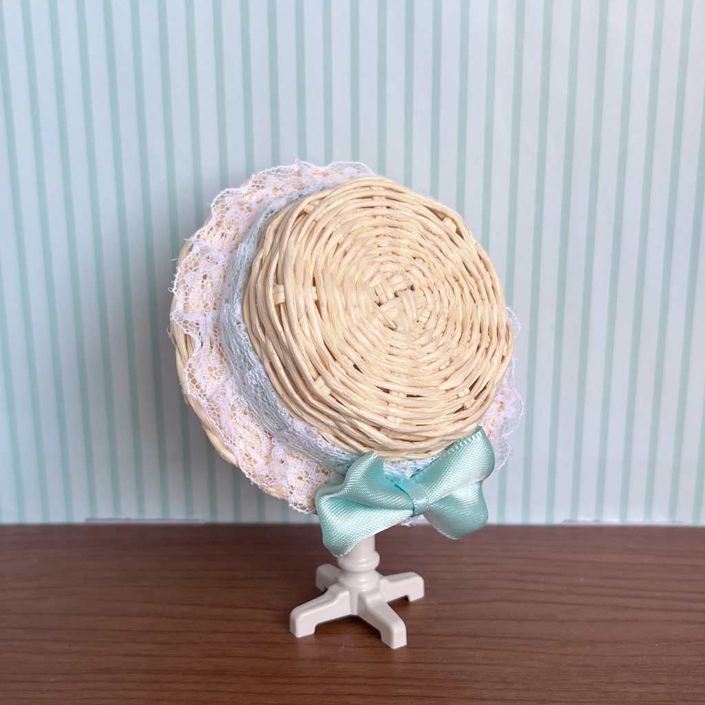 【匿名配送】〈オビツ11・ねんどろいどどーる〉ふりふりリボンのカンカン帽