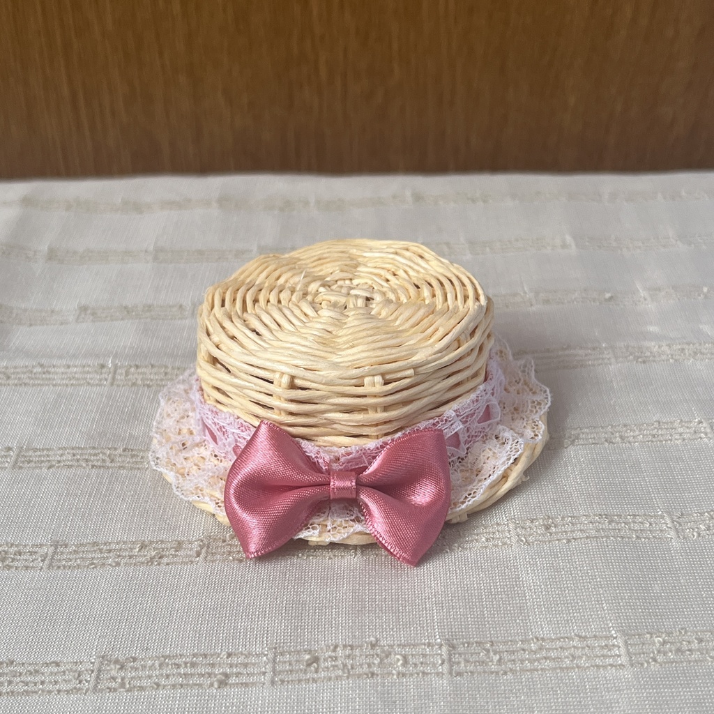 【匿名配送】〈オビツ11・ねんどろいどどーる〉ふりふりリボンのカンカン帽