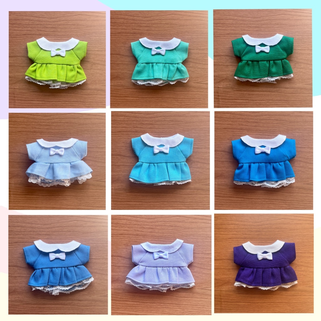 〈無属性10㎝ぬい〉推し色ワンピース　寒色ver.