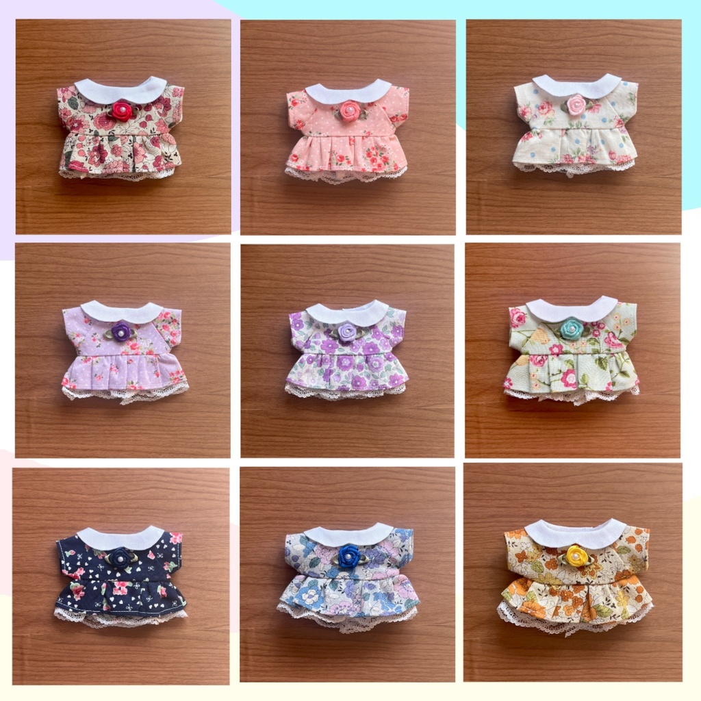 〈無属性10㎝ぬい〉花柄のワンピース