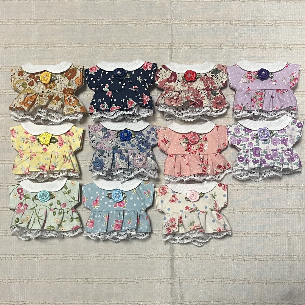 【匿名配送】〈無属性10㎝ぬい〉花柄のワンピース
