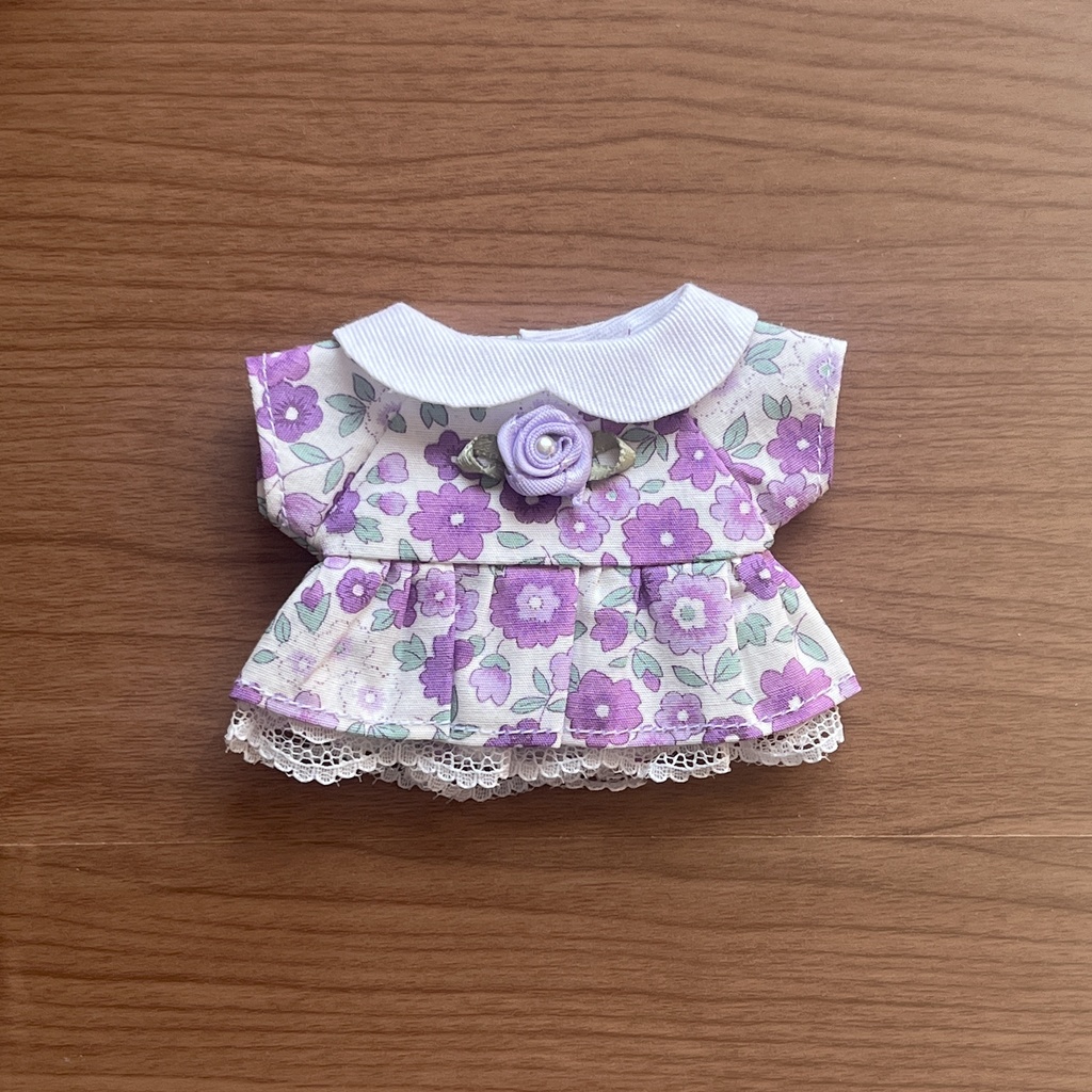 〈プライズ16㎝ぬい・無属性10㎝共通〉花柄のワンピース